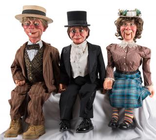 Appraisal: Charlie McCarthy Mortimer Snerd and Effie Klinker Puppet Set Califorina