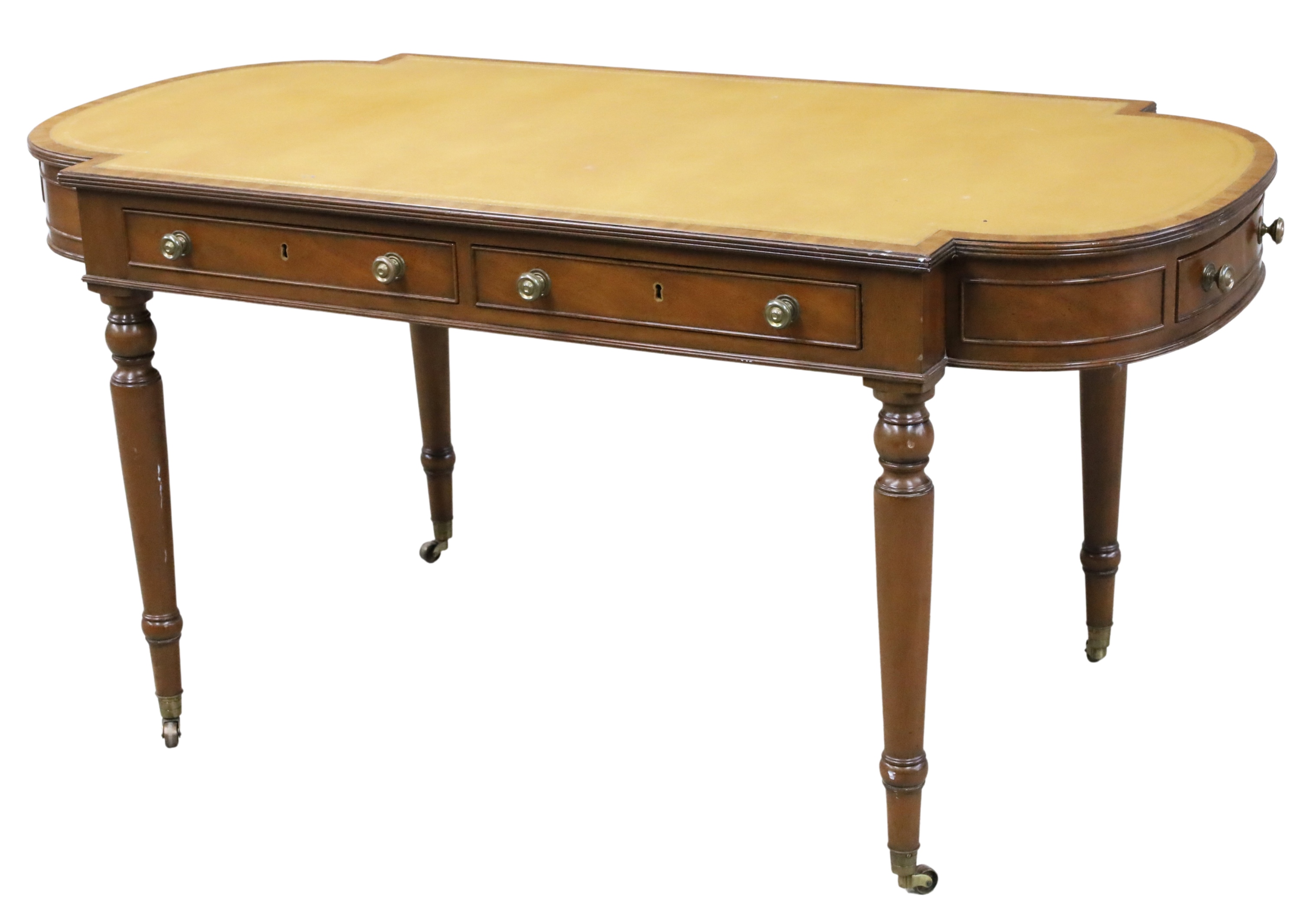 Appraisal: KITTINGER LIBRARY TABLE Kittinger English Regency style mahogany library table