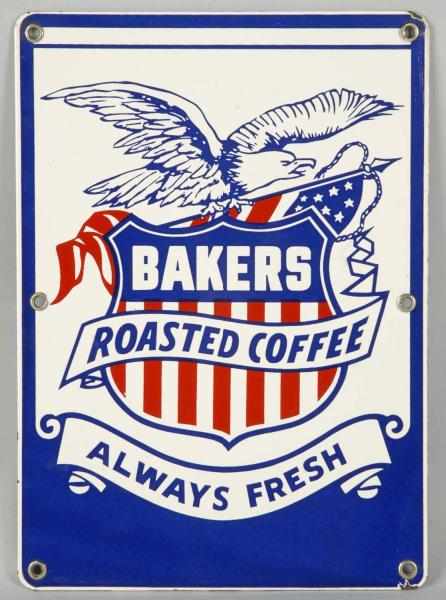 Appraisal: Porcelain Bakers Roasted Coffee Sign Description Circa s Neat piece