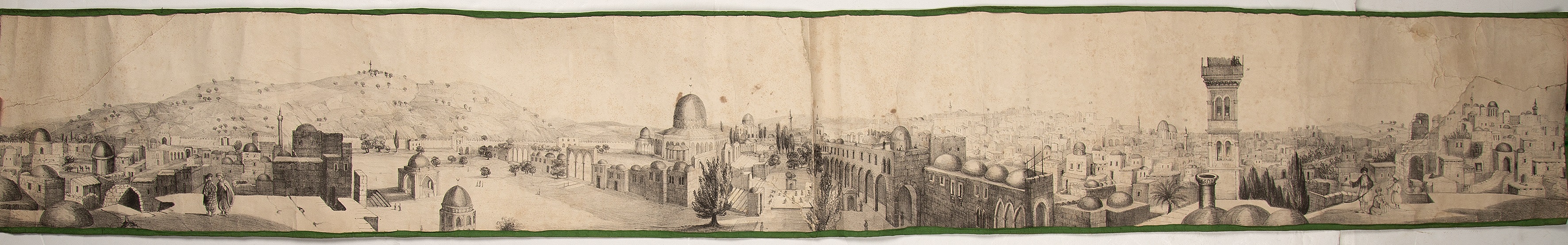 Appraisal: Monochrome print hand scroll of a Middle eastern city probably