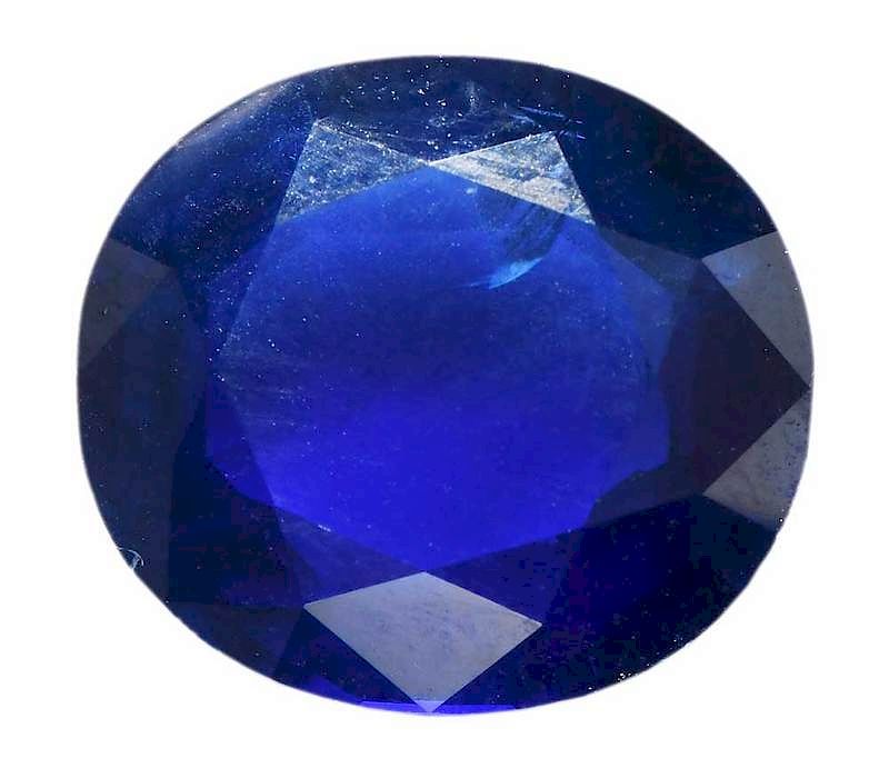 Appraisal: ct Blue Sapphire oval mixed cut AGL report CS origin