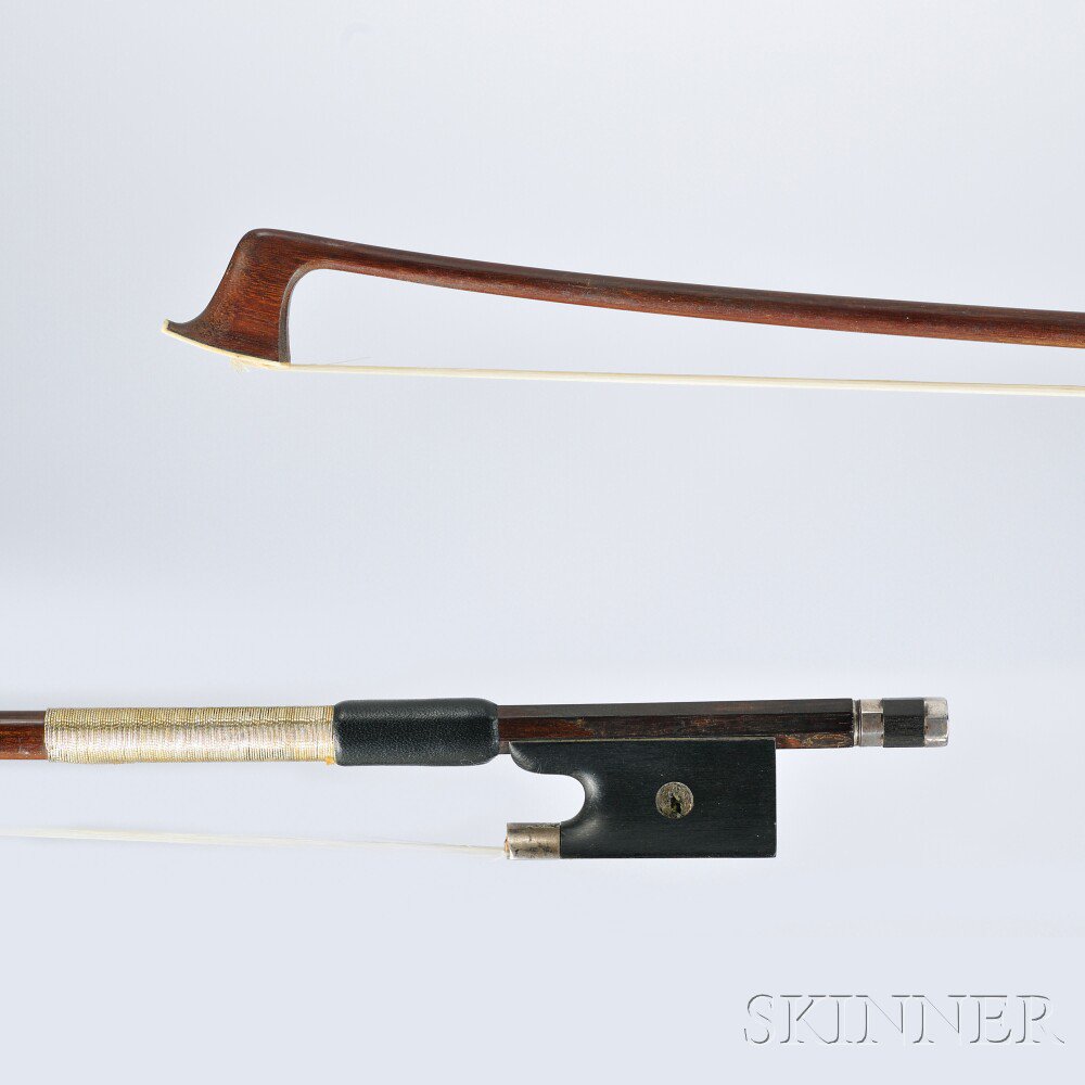 Appraisal: Silver-mounted Violin Bow the round stick stamped TOURTE weight grams