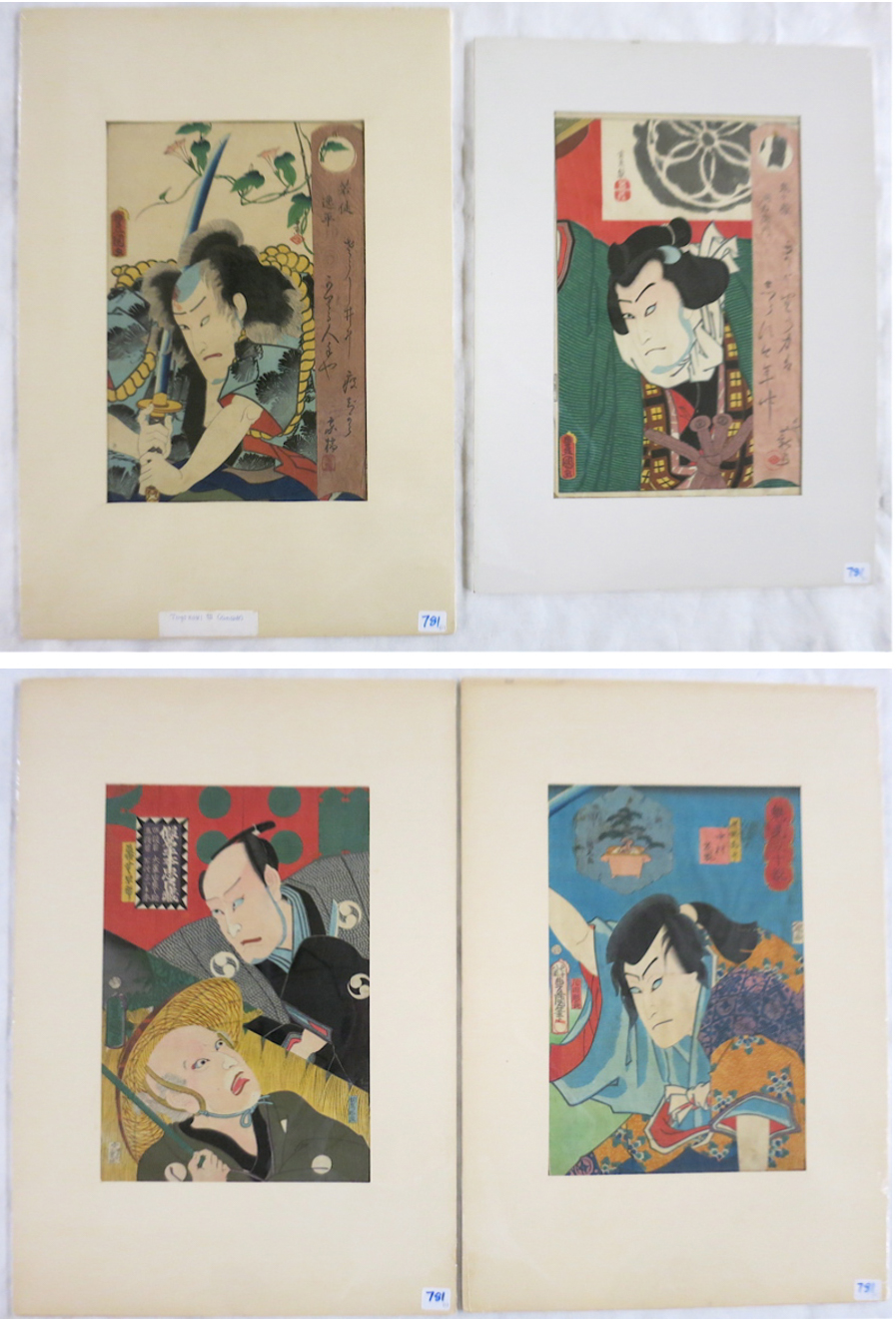 Appraisal: UTAGAWA KUNISADA I TOYOKUNI III FOUR COLOR WOODCUT Japanese -