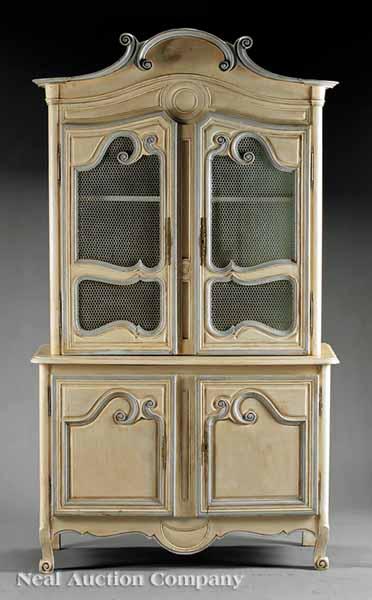 Appraisal: A French Provincial Painted Buffet Deux Corps th c powder