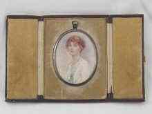 Appraisal: A miniature on card of a lady circa in white