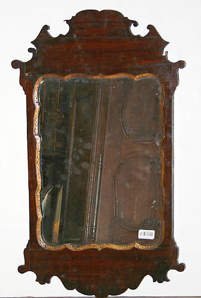 Appraisal: A George II mahogany mirror mid th century height in