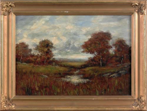 Appraisal: Alexander Helwig Wyant American - oil on canvas landscape signed