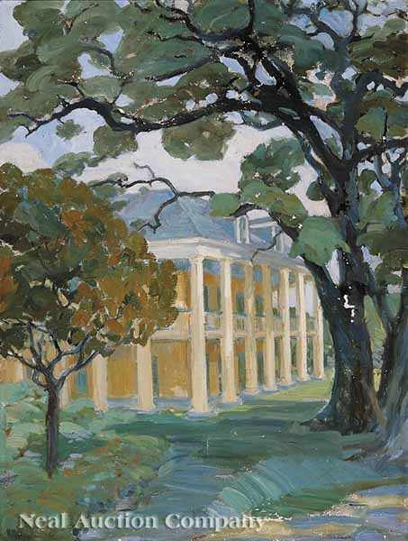 Appraisal: Southern American School th c Plantation Under the Oaks oil