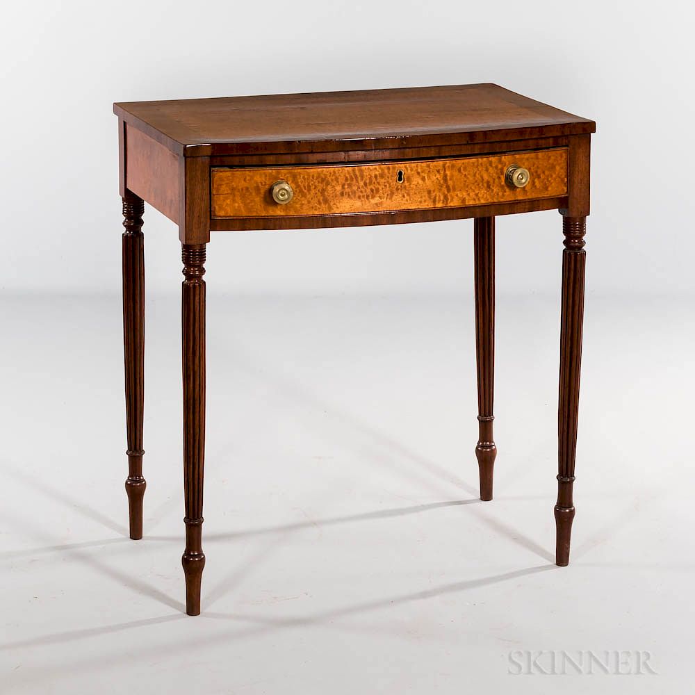 Appraisal: Federal Mahogany and Bird's-eye Maple Serving Table Federal Mahogany and