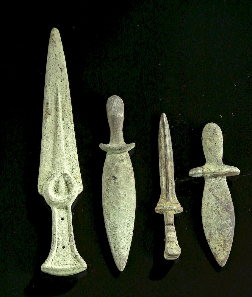 Appraisal: Lot of Luristan Miniature Bronze Swords Daggers Holiday Shipping Deadlines