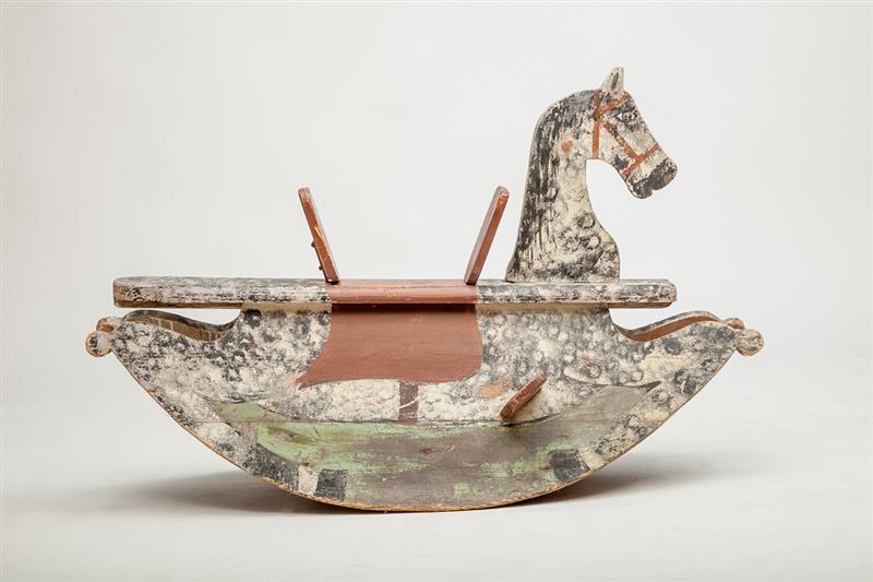 Appraisal: Provincial Faux Painted Rocking Horse x x in Estimate -