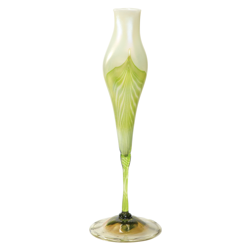 Appraisal: Tiffany Favrile Glass Vase Circa Of floriform with a knopped