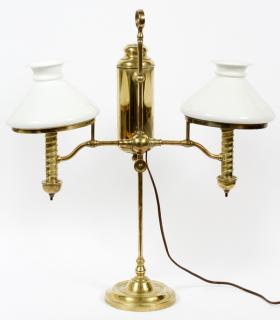 Appraisal: BRASS STUDENT LAMP TH C BRASS STUDENT LAMP TH C