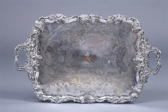 Appraisal: JAMES DIXON SONS SILVER PLATED SERVING TRAY Circa Rectangular stepped