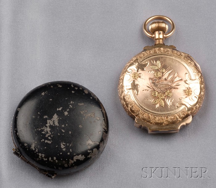 Appraisal: Antique kt Tricolor Gold Hunting Case Pocket Watch Illinois Watch