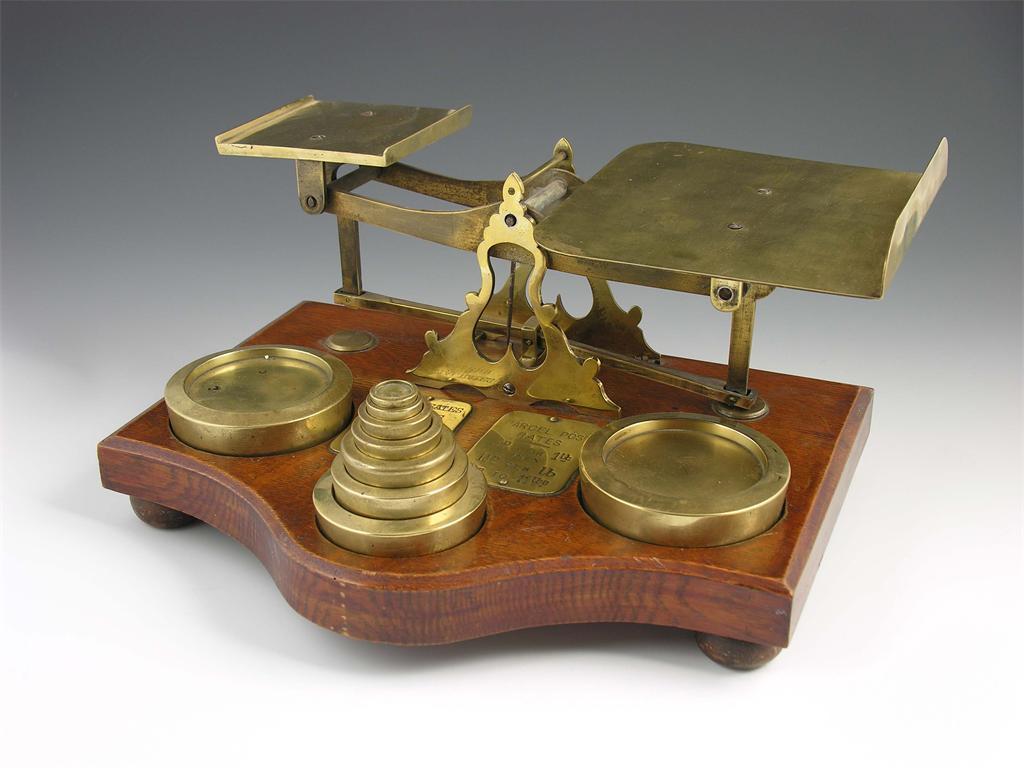 Appraisal: A set of brass postal scales