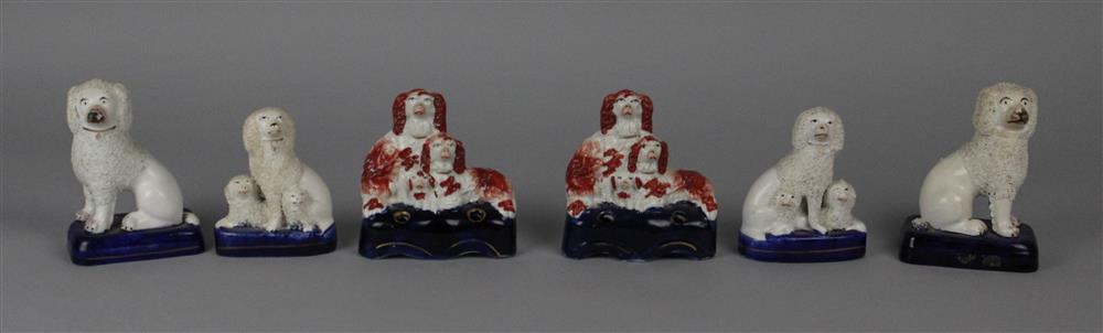 Appraisal: THREE PAIRS OF STAFFORDSHIRE DOGS TH CENTURY two pairs white