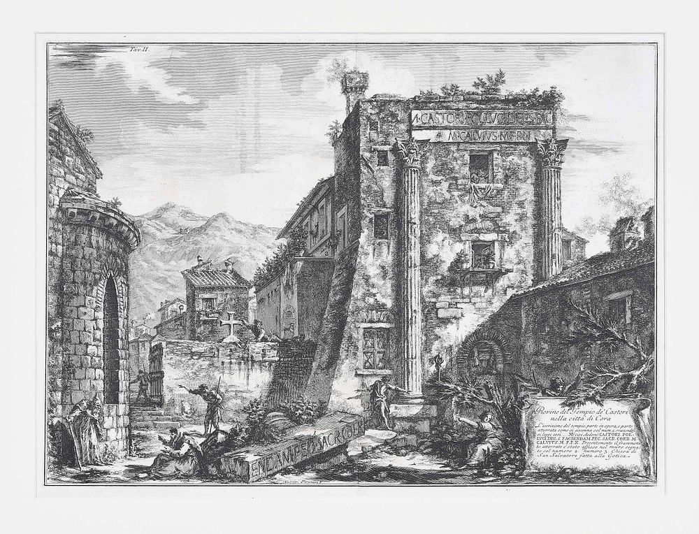 Appraisal: Giovanni Battista Piranesi Italian - Rovine del Tempio de' Castori