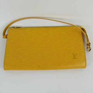 Appraisal: Nice Pre-Owned Louis Vuitton Yellow Leather Wristlet clutch handbag Monogramed