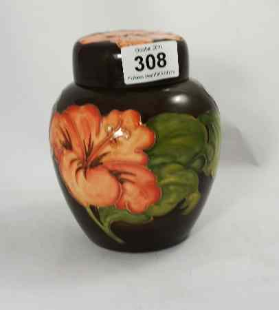 Appraisal: Moorcroft Hibiscus C R Ginger Jar and Cover decorated on