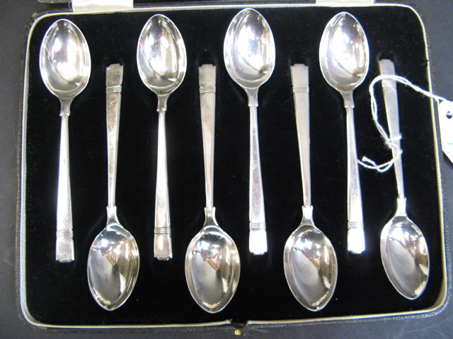 Appraisal: BIRMINGHAM LONDON STERLING DEMITASSE SPOONS set of in original presentation