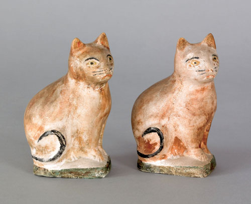 Appraisal: Pair of chalkware cats late th c h