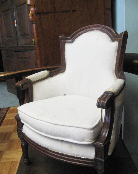 Appraisal: A Salesman's Sample Louis XVI-style Upholstered Chair with a carved