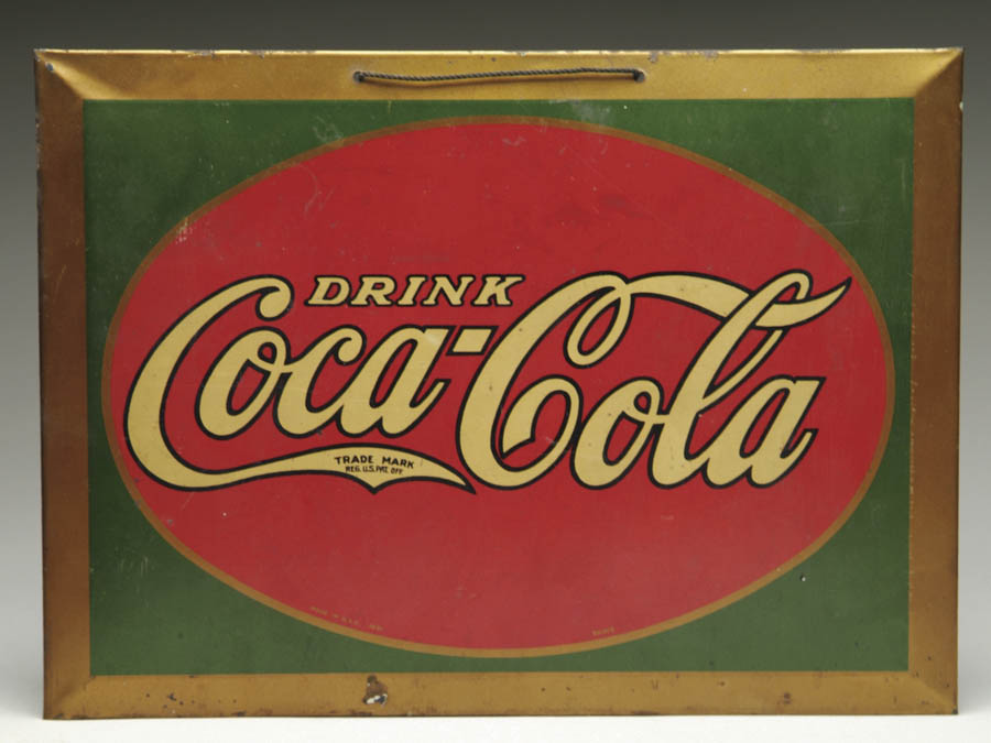 Appraisal: BEVELED TIN SIGN THAT READS DRINK COCA-COLA Circa SIZE w