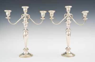 Appraisal: A Pair of Large Sterling Silver Interchangeable Candelabra by Poole