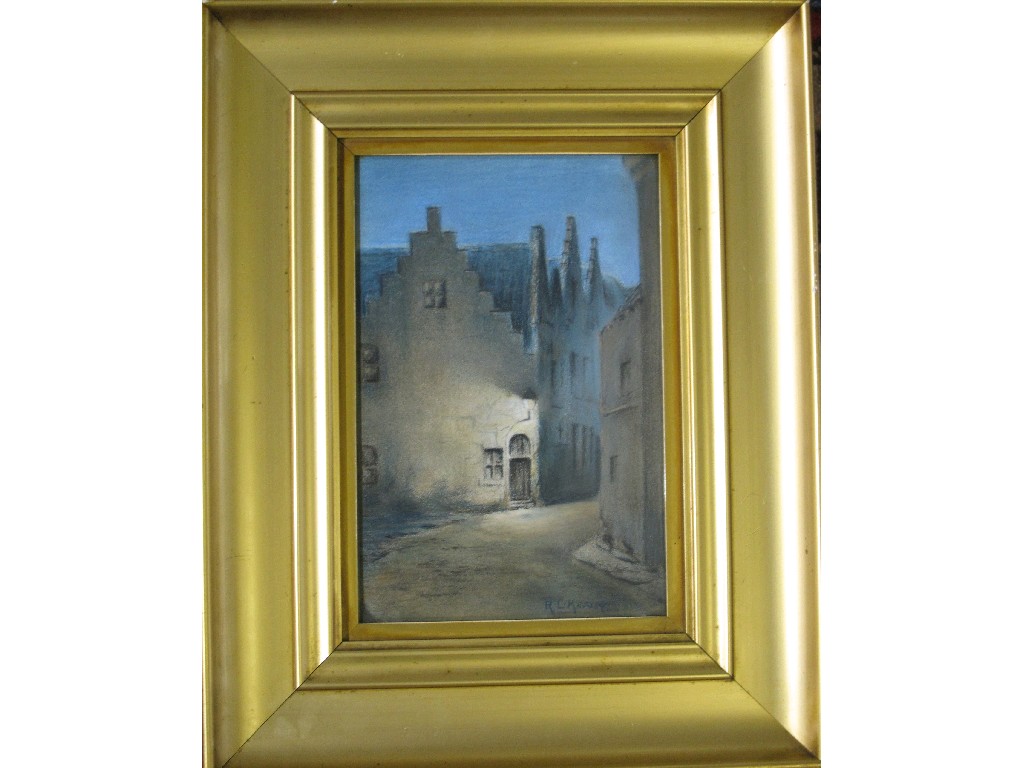 Appraisal: RL HARVEY pastel street scene signed