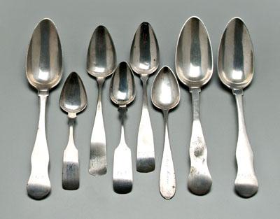 Appraisal: Eight Maryland other silver spoons two William Needles Easton one