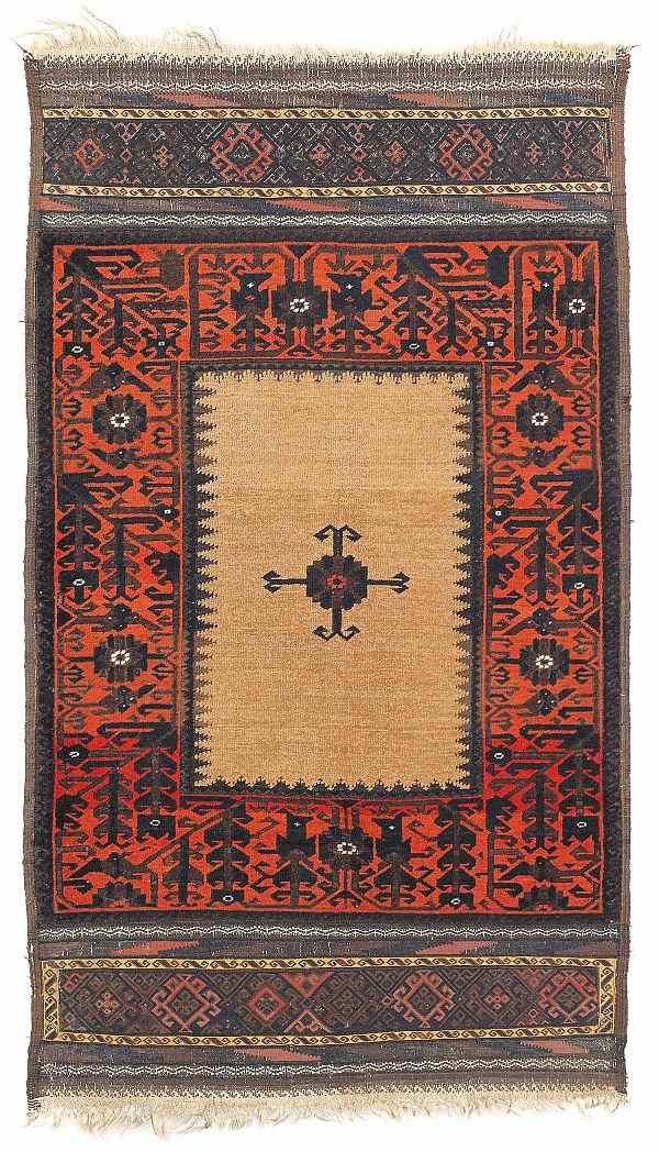 Appraisal: Baluch mat th c with flat weave ends ' x