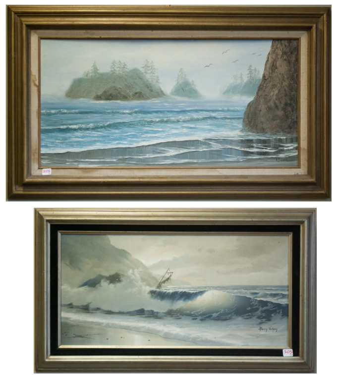 Appraisal: TWO NORTHWEST SEASCAPES OILS ON CANVAS Larry Vorhees Washington born