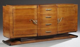 Appraisal: Art Deco Carved Mahogany Sideboard c the s Art Deco