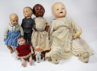 Appraisal: lot of Three shelves of vintage composition dolls lot of