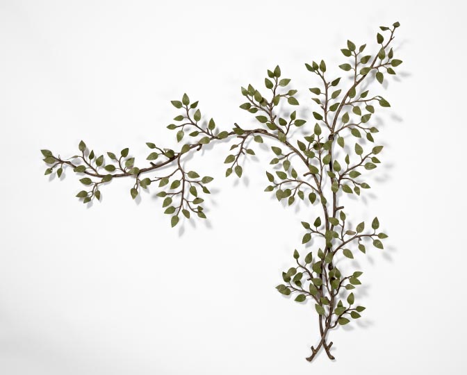 Appraisal: Italian Polychromed Cut- and and Wrought-Iron Leafed Branch Spray second