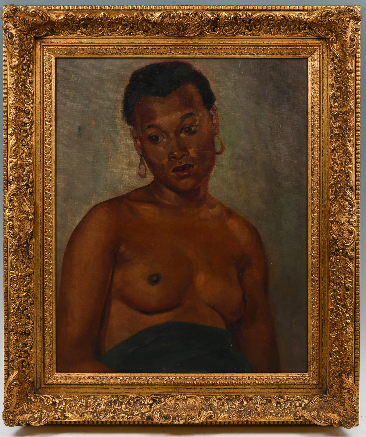 Appraisal: AFRICAN-AMERICAN NUDE PORTRAIT PAINTING CIRCA Oil Canvas '' x ''