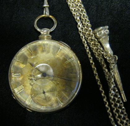 Appraisal: Irish karat yellow gold open face pocket watch with chainmichael