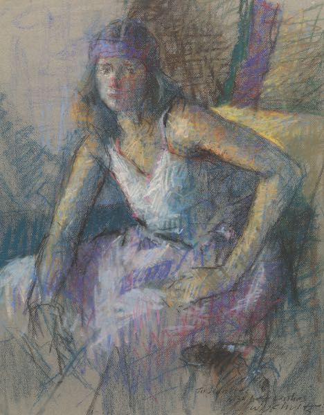 Appraisal: WILLIAM SCHULTZ AMERICAN - x Jeanette Pastel on paper inscribed