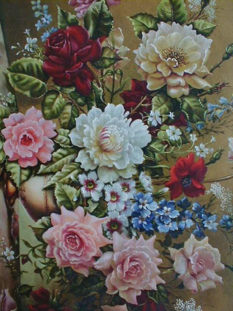 Appraisal: Arthur Fidler thC Still life of roses larkspur pinks and