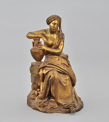 Appraisal: A Gilt Bronze Figure of a Water Girl Unsigned gilt