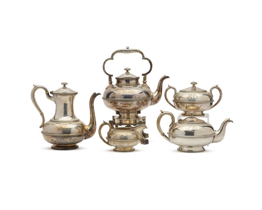 Appraisal: Five Piece BIGELOW KENNARD CO Coin Silver Coffee and Tea