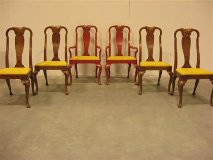 Appraisal: Set of six Queen Anne style dining chairs th century