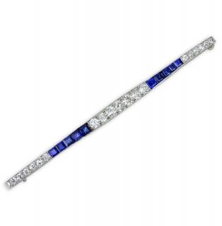 Appraisal: Art Deco Approx Carat European Cut Diamond Carat Sapphire and