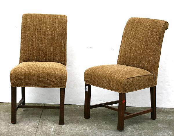 Appraisal: A set of six Contemporary hardwood upholstered dining chairs height