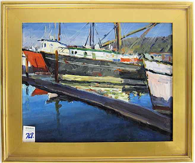 Appraisal: OLEG ULITSKIY OIL ON CANVAS Odessa Russia born Fishing boats