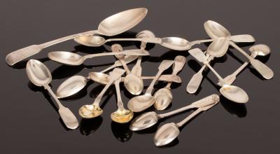 Appraisal: A quantity of fiddle pattern silver flatware various dates and