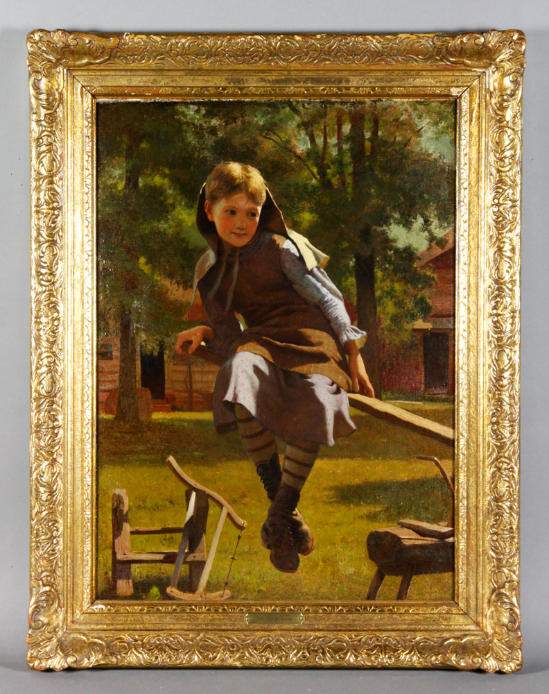 Appraisal: - Brown Girl on Seesaw O C John George Brown