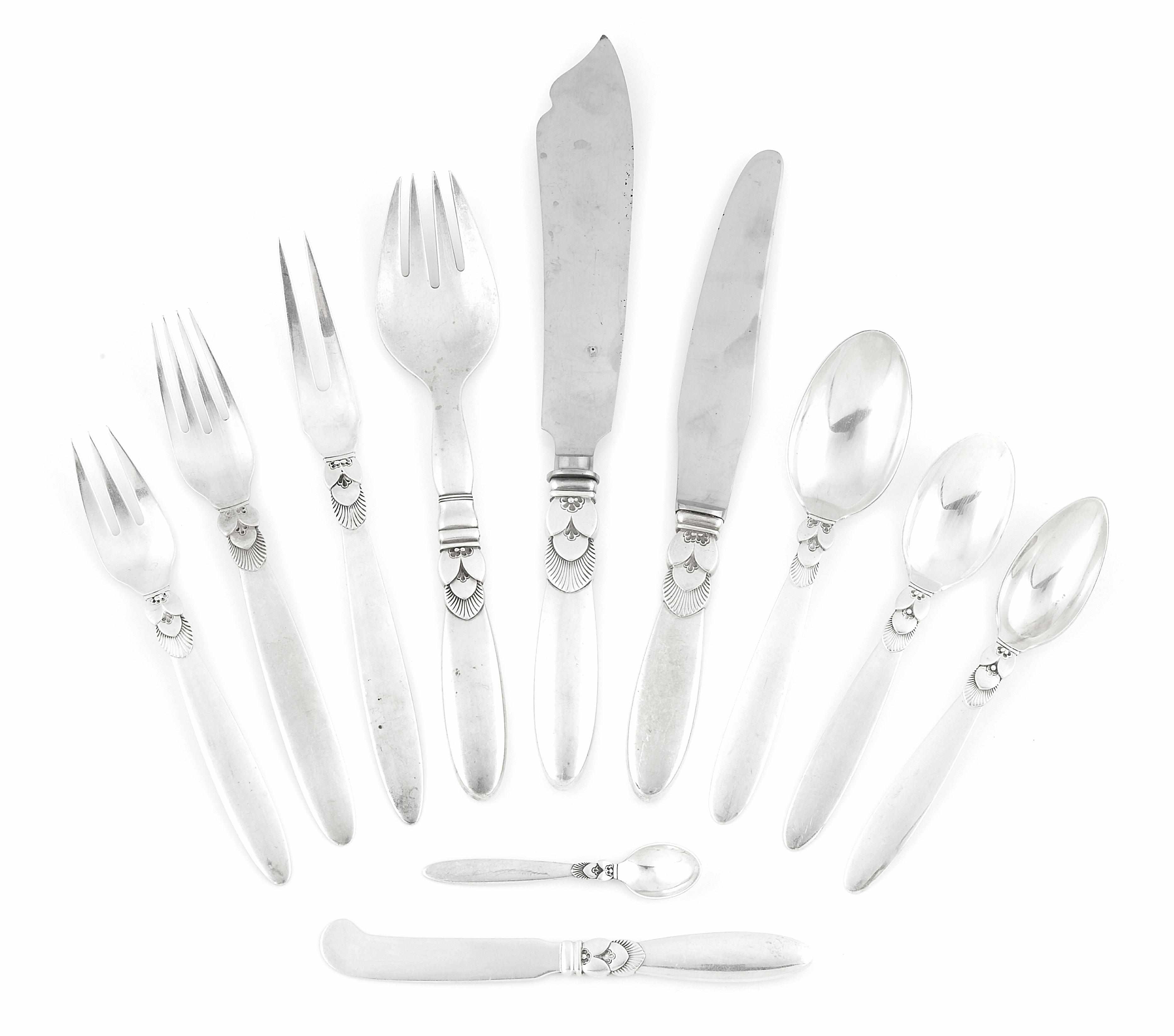 Appraisal: A Georg Jensen silver part flatware service for twelve in