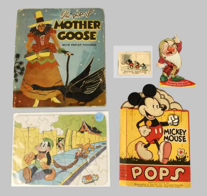 Appraisal: Lot of Comic Character Items Description Includes pop-up Mother Goose